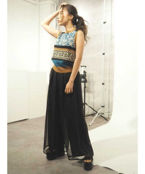 EVRIS（エヴリス）の「オリエンタルジャガードタンクKNITプルオーバー（ニット/セーター・レディース・オレンジ/ブルー/ベージュ・FREE）」の16枚目の写真