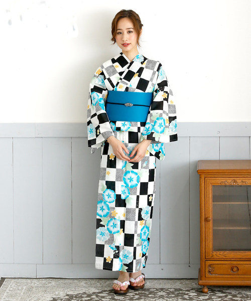 9種類から選べる大人3点セット／【レディース浴衣+半巾帯+下駄