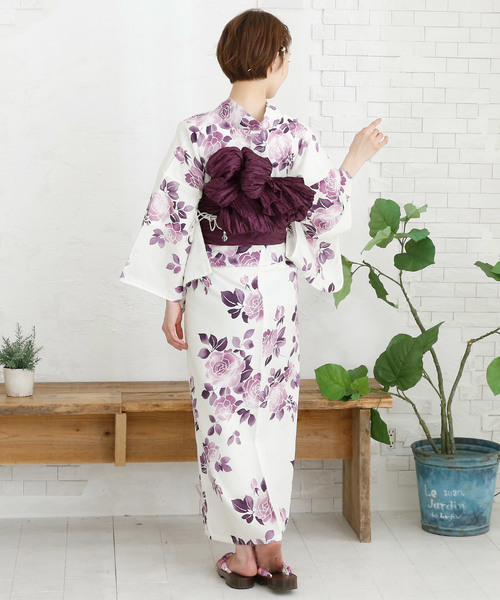 9種類から選べる大人3点セット／【レディース浴衣+半巾帯+下駄