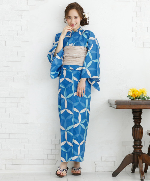 9種類から選べる大人3点セット／【レディース浴衣+半巾帯+下駄