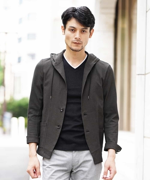 MICHEL KLEIN HOMME (ミッシェルクランオム)の「羽織り(リンクスカノコジャガード)(パーカー・メンズ・カーキ/ネイビー/バイオレット・46/48/51)」の19枚目の写真