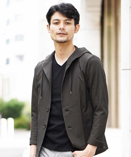 MICHEL KLEIN HOMME (ミッシェルクランオム)の「羽織り(リンクスカノコジャガード)(パーカー・メンズ・カーキ/ネイビー/バイオレット・46/48/51)」の20枚目の写真