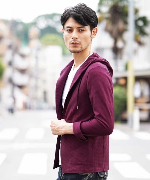 MICHEL KLEIN HOMME (ミッシェルクランオム)の「羽織り(リンクスカノコジャガード)(パーカー・メンズ・カーキ/ネイビー/バイオレット・46/48/51)」の9枚目の写真