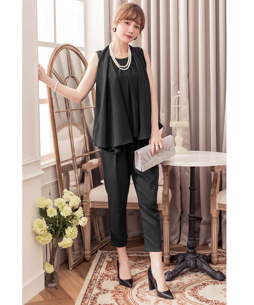 Cinderella（シンデレラ）の「パーティードレス パンツドレス 結婚式 パーティードレス パンツドレス パンツスタイル セットアップ（パンツドレス・レディース・ベージュ/ブラック/ネイビー・XX-LARGE/MEDIUM/LARGE/SMALL/X-LARGE）」の13枚目の写真