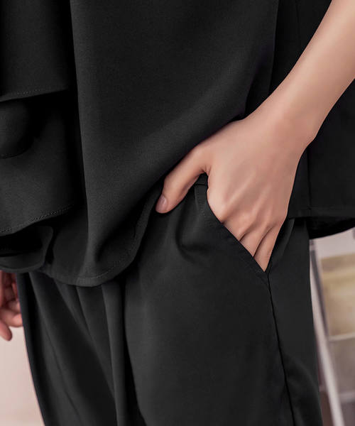 Cinderella（シンデレラ）の「パーティードレス パンツドレス 結婚式 パーティードレス パンツドレス パンツスタイル セットアップ（パンツドレス・レディース・ベージュ/ブラック/ネイビー・XX-LARGE/MEDIUM/LARGE/SMALL/X-LARGE）」の18枚目の写真