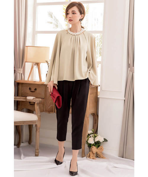 Cinderella（シンデレラ）の「パーティードレス パンツドレス 結婚式 パーティードレス パンツドレス パンツスタイル セットアップ（パンツドレス・レディース・ベージュ/ブラック/ネイビー・XX-LARGE/MEDIUM/LARGE/SMALL/X-LARGE）」の21枚目の写真