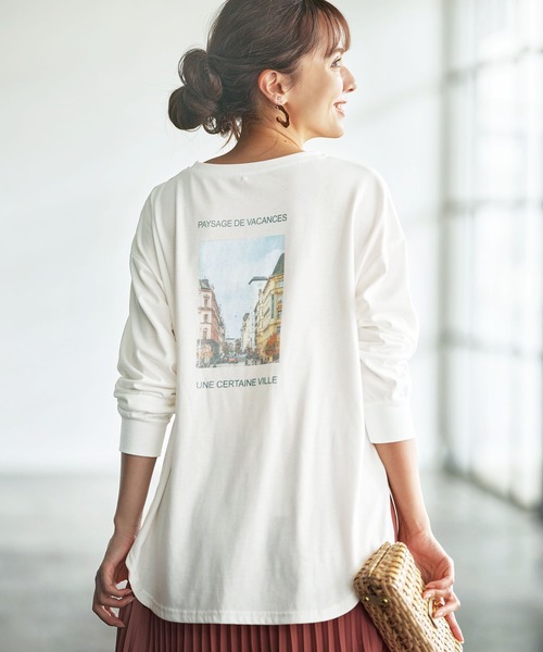 GeeRA（ジーラ）の「プリントゆるシルエットＴシャツ（Tシャツ/カットソー・レディース・オフホワイト/ホワイト系その他/ブラック系その他/その他1/ベージュ/その他2/その他4/その他3/その他5/その他6・MEDIUM/LARGE/X-LARGE/XX-LARGE）」の6枚目の写真