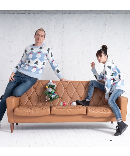 UGLY（アグリー）の「UGLY アグリー クリスマス ダサセーター（ニット/セーター・レディース・ブルー/ピンク/レッド/ホワイト×ピンク/ベージュ/ブラック/ホワイト/ホワイト×ブルー・SMALL/LARGE/FREE）」の13枚目の写真