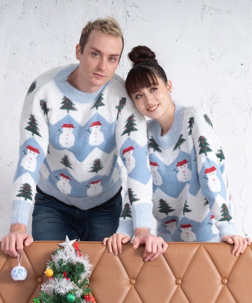 UGLY（アグリー）の「UGLY アグリー クリスマス ダサセーター（ニット/セーター・レディース・ブルー/ピンク/レッド/ホワイト×ピンク/ベージュ/ブラック/ホワイト/ホワイト×ブルー・SMALL/LARGE/FREE）」の17枚目の写真