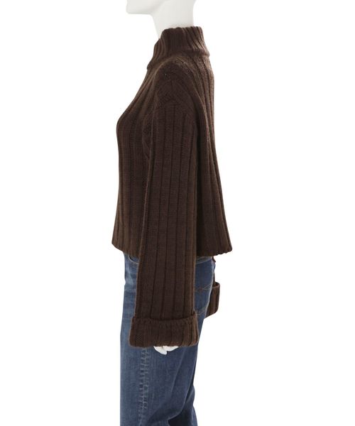 Ungrid(アングリッド)の「ハイネックワイドリブショートニット(ニット/セーター・レディース・ダークブラウン/ベージュ/イエロー・FREE)」の12枚目の写真