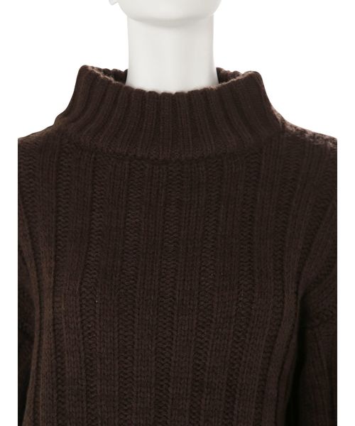 Ungrid(アングリッド)の「ハイネックワイドリブショートニット(ニット/セーター・レディース・ダークブラウン/ベージュ/イエロー・FREE)」の10枚目の写真