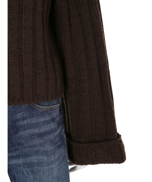 Ungrid(アングリッド)の「ハイネックワイドリブショートニット(ニット/セーター・レディース・ダークブラウン/ベージュ/イエロー・FREE)」の7枚目の写真