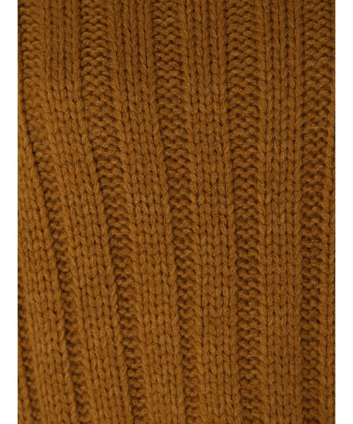 Ungrid(アングリッド)の「ハイネックワイドリブショートニット(ニット/セーター・レディース・ダークブラウン/ベージュ/イエロー・FREE)」の5枚目の写真