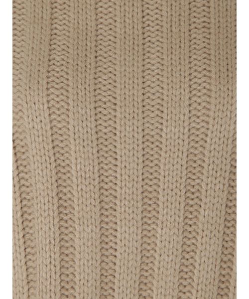 Ungrid(アングリッド)の「ハイネックワイドリブショートニット(ニット/セーター・レディース・ダークブラウン/ベージュ/イエロー・FREE)」の4枚目の写真