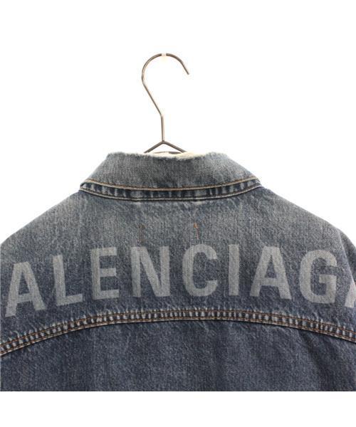 BALENCIAGA ダメージバックロゴ オーバーサイズ デニムジャケット