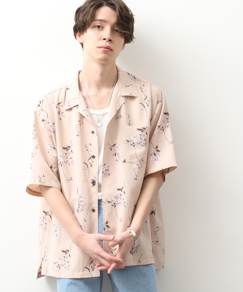 JUNRED（ジュンレッド）の「クラシックフローラルオープンカラーシャツ（シャツ/ブラウス・メンズ・ベージュ/ブラック・S/M/L）」の2枚目の写真