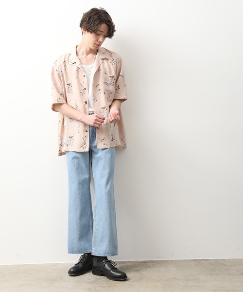 JUNRED（ジュンレッド）の「クラシックフローラルオープンカラーシャツ（シャツ/ブラウス・メンズ・ベージュ/ブラック・S/M/L）」の5枚目の写真