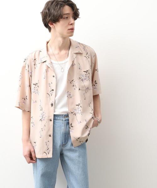 JUNRED（ジュンレッド）の「クラシックフローラルオープンカラーシャツ（シャツ/ブラウス・メンズ・ベージュ/ブラック・S/M/L）」の7枚目の写真
