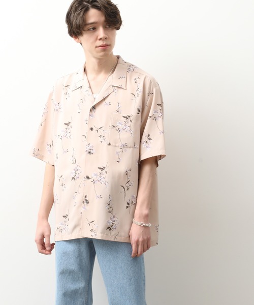 JUNRED（ジュンレッド）の「クラシックフローラルオープンカラーシャツ（シャツ/ブラウス・メンズ・ベージュ/ブラック・S/M/L）」の9枚目の写真