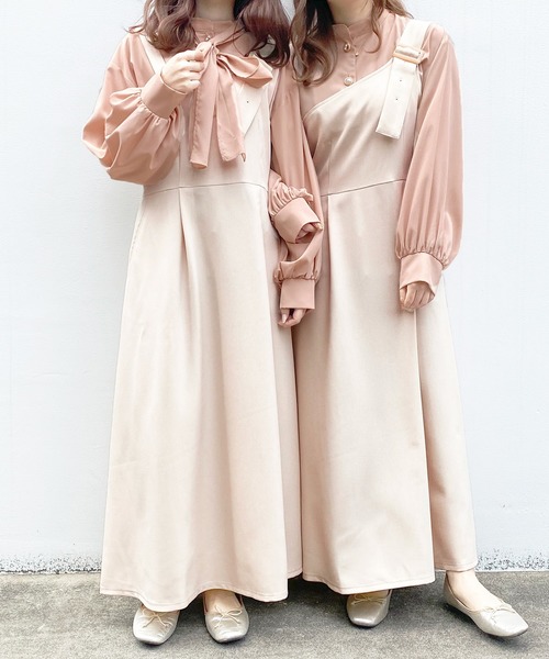 PairPair（ペアペア）の「2WAYアソートジャンスカ（ジャンパースカート・レディース・ライトグリーン/ピンクベージュ/アイボリー/ベージュ・FREE）」の2枚目の写真