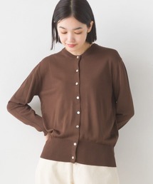 OMNES | レーヨンナイロン シェルボタンクルーネックニットカーディガン(カーディガン/ボレロ)