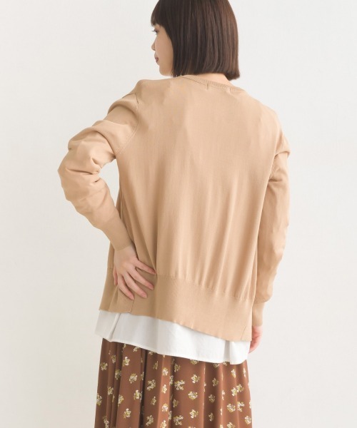 美品 センソユニコ シェルボタン コットン カーディガン 羽織り