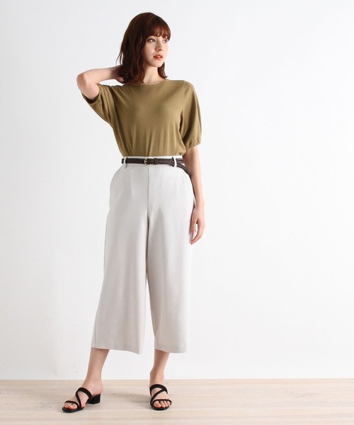 grove（グローブ）の「【S-LL】ワイドクロップドパンツ（その他パンツ・レディース・ブラック/ナチュラル/カーキ・01/02/04/03）」の4枚目の写真