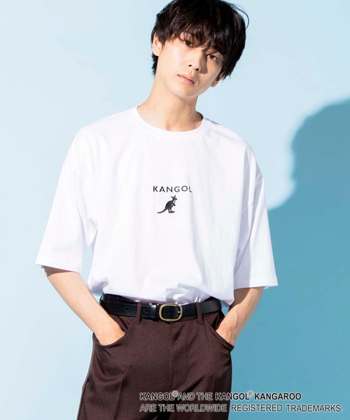 KANGOL（カンゴール）の「∴WEGO/KANGOL 刺繍Tシャツ（Tシャツ/カットソー・メンズ・ホワイト/ブラック/ベージュ/オレンジ/グリーン/ダークグリーン/ブラウン・SMALL/MEDIUM/LARGE）」の2枚目の写真