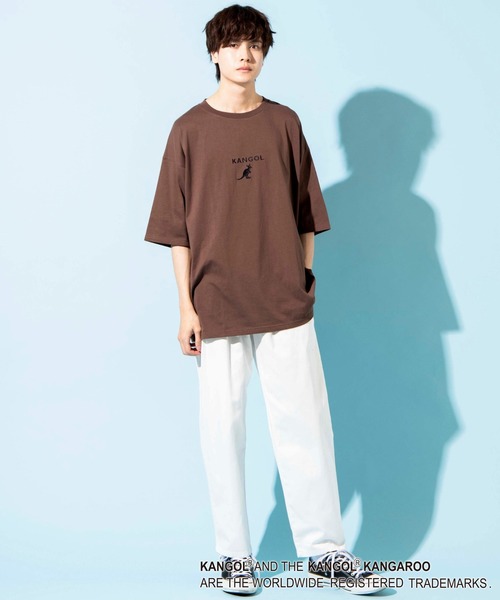 KANGOL（カンゴール）の「∴WEGO/KANGOL 刺繍Tシャツ（Tシャツ/カットソー・メンズ・ホワイト/ブラック/ベージュ/オレンジ/グリーン/ダークグリーン/ブラウン・SMALL/MEDIUM/LARGE）」の8枚目の写真