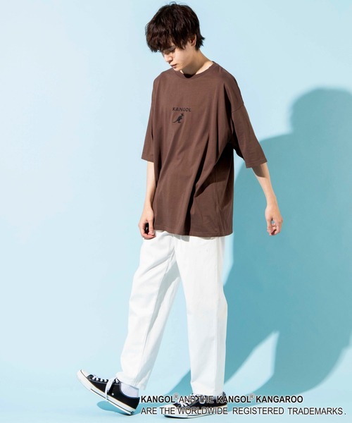 KANGOL（カンゴール）の「∴WEGO/KANGOL 刺繍Tシャツ（Tシャツ/カットソー・メンズ・ホワイト/ブラック/ベージュ/オレンジ/グリーン/ダークグリーン/ブラウン・SMALL/MEDIUM/LARGE）」の10枚目の写真