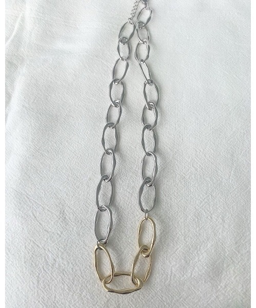 mou（モウ）の「2カラーチェーンネックレス（ネックレス・レディース・シルバー×ゴールド・FREE）」の4枚目の写真