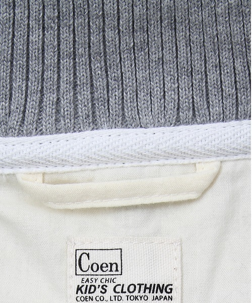 coen(コーエン)の「【coen kids】スウェットスタジャン(100~150cm)(スタジャン・キッズ・グレー/ネイビー・110cm/140cm/100cm/150cm/130cm/120cm)」の3枚目の写真