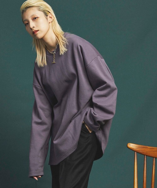 MAISON SPECIAL(メゾンスペシャル)の「《ユニセックスアイテム》プライムオーバーダンボールスウェットロングカットソー 【MAISON SPECIAL/メゾンスペシャル】(Tシャツ/カットソー・メンズ・ブラック/パープル/ブラウン/オフホワイト/グリーン・1/2/0/3)」の5枚目の写真