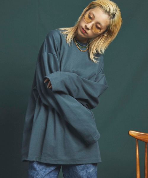 MAISON SPECIAL(メゾンスペシャル)の「《ユニセックスアイテム》プライムオーバーダンボールスウェットロングカットソー 【MAISON SPECIAL/メゾンスペシャル】(Tシャツ/カットソー・メンズ・ブラック/パープル/ブラウン/オフホワイト/グリーン・1/2/0/3)」の4枚目の写真