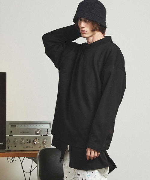 MAISON SPECIAL(メゾンスペシャル)の「《ユニセックスアイテム》プライムオーバーダンボールスウェットロングカットソー 【MAISON SPECIAL/メゾンスペシャル】(Tシャツ/カットソー・メンズ・ブラック/パープル/ブラウン/オフホワイト/グリーン・1/2/0/3)」の3枚目の写真