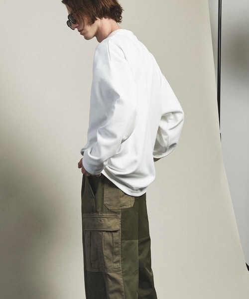 MAISON SPECIAL(メゾンスペシャル)の「《ユニセックスアイテム》プライムオーバーダンボールスウェットロングカットソー 【MAISON SPECIAL/メゾンスペシャル】(Tシャツ/カットソー・メンズ・ブラック/パープル/ブラウン/オフホワイト/グリーン・1/2/0/3)」の13枚目の写真