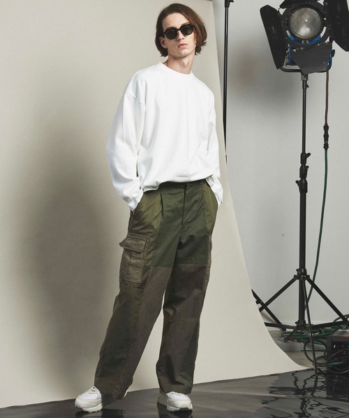 MAISON SPECIAL(メゾンスペシャル)の「《ユニセックスアイテム》プライムオーバーダンボールスウェットロングカットソー 【MAISON SPECIAL/メゾンスペシャル】(Tシャツ/カットソー・メンズ・ブラック/パープル/ブラウン/オフホワイト/グリーン・1/2/0/3)」の6枚目の写真