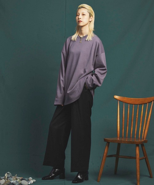 MAISON SPECIAL(メゾンスペシャル)の「《ユニセックスアイテム》プライムオーバーダンボールスウェットロングカットソー 【MAISON SPECIAL/メゾンスペシャル】(Tシャツ/カットソー・メンズ・ブラック/パープル/ブラウン/オフホワイト/グリーン・1/2/0/3)」の11枚目の写真