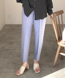 センタープレスタック入りハイウエストテーパードパンツ