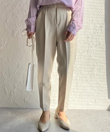 センタープレスタック入りハイウエストテーパードパンツ