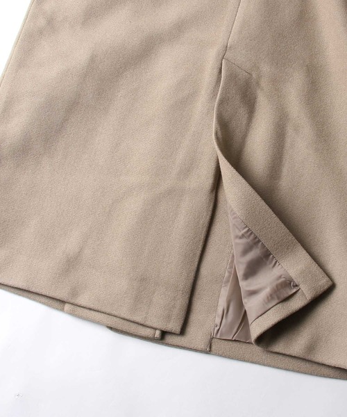 Chillfar（チルファー）の「ウールライクサイドスリットオーバーコート（チェスターコート・レディース・グリーン/アイボリー/チャコール/ベージュ/ブラウン/ブルー/ブラック・MEDIUM/LARGE）」の14枚目の写真