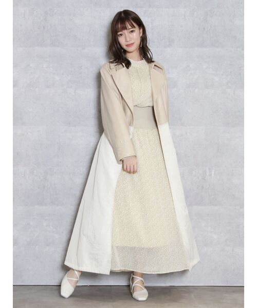 dazzlin（ダズリン）の「リブ切替シフォンフラワーワンピース（ワンピース・レディース・イエロー/ブルー/アイボリー・FREE）」の4枚目の写真