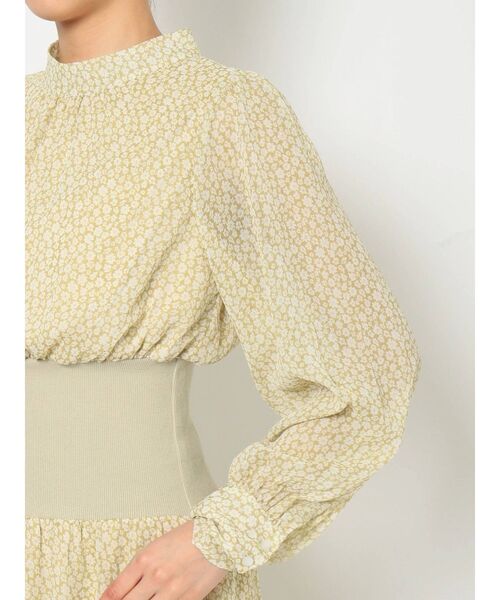 dazzlin（ダズリン）の「リブ切替シフォンフラワーワンピース（ワンピース・レディース・イエロー/ブルー/アイボリー・FREE）」の14枚目の写真