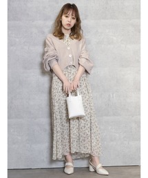 dazzlin | リブ切替シフォンフラワーワンピース(ワンピース)