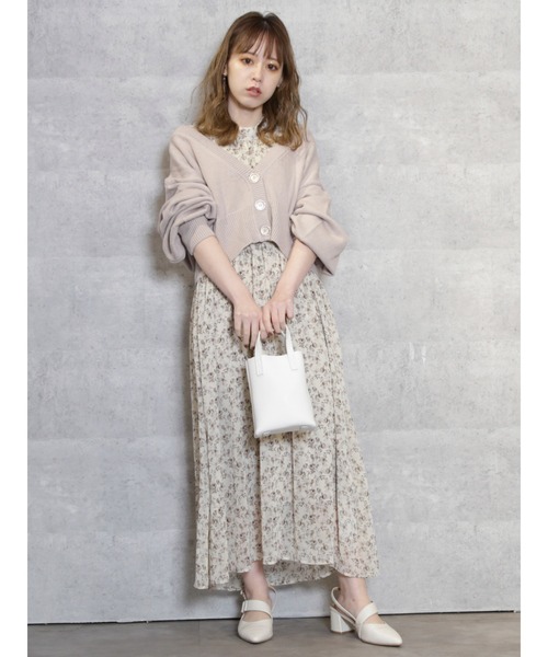 dazzlin（ダズリン）の「リブ切替シフォンフラワーワンピース（ワンピース・レディース・イエロー/ブルー/アイボリー・FREE）」の2枚目の写真