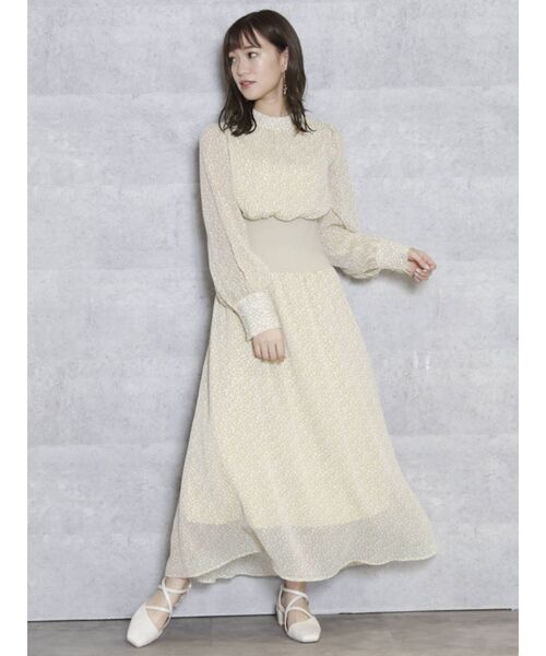 dazzlin（ダズリン）の「リブ切替シフォンフラワーワンピース（ワンピース・レディース・イエロー/ブルー/アイボリー・FREE）」の19枚目の写真