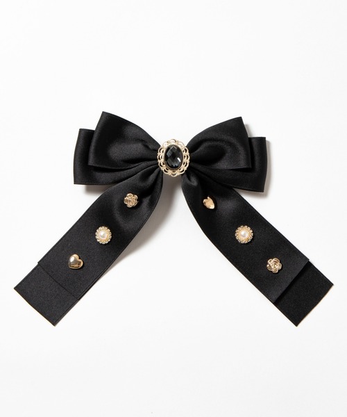 WEGO(ウィゴー)の「WEGO/スタッズリボンブローチクリップ(ヘアピン・レディース・ブラック・FREE)」の1枚目の写真