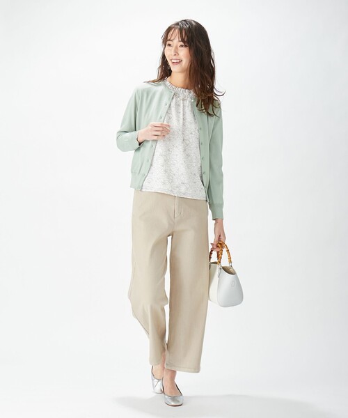 J.PRESS Ladies(J.プレス レディス)の「【洗える】8.4oz ピースダイストレッチ ワイドパンツ(その他パンツ・レディース・ベージュ系・S/XXS/XS)」の5枚目の写真