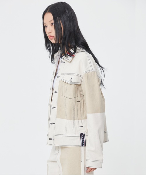 ROMANTIC CROWN（ロマンティッククラウン）の「【ROMANTIC CROWN】STITCH DENIM JACKET / ロマンティッククラウン ステッチ デニム ジャケット セットアップ（デニムジャケット・メンズ・ブルー/オートミール・SMALL/MEDIUM/LARGE）」の9枚目の写真