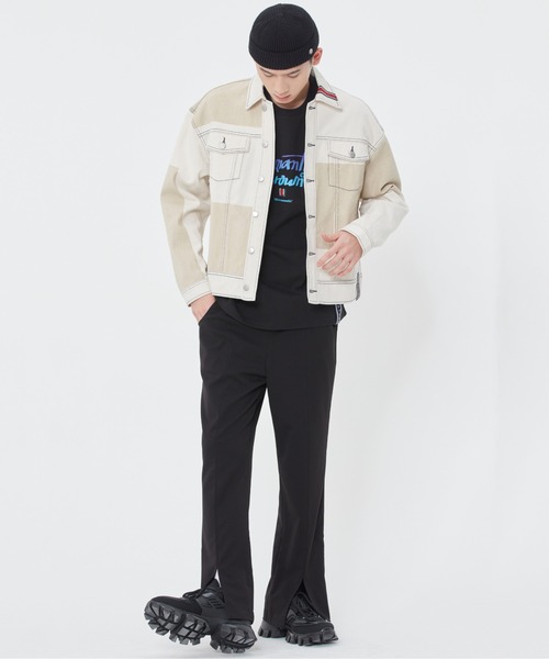 ROMANTIC CROWN（ロマンティッククラウン）の「【ROMANTIC CROWN】STITCH DENIM JACKET / ロマンティッククラウン ステッチ デニム ジャケット セットアップ（デニムジャケット・メンズ・ブルー/オートミール・SMALL/MEDIUM/LARGE）」の6枚目の写真